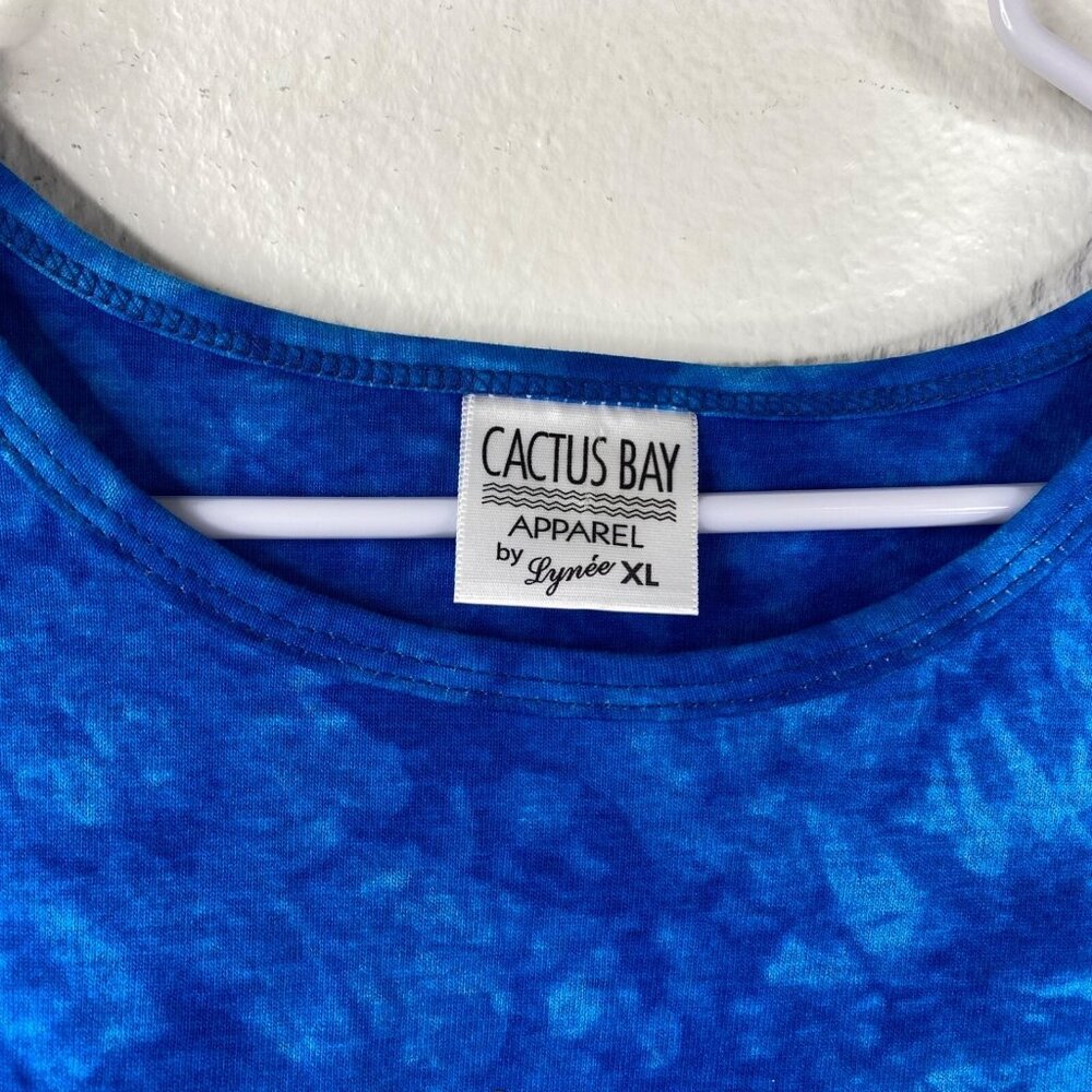 Vintage Cactus Bay Maxi Dress Women's Blue Sz XL Flag Tie Dye American USA Bling - Picture 3 of 10